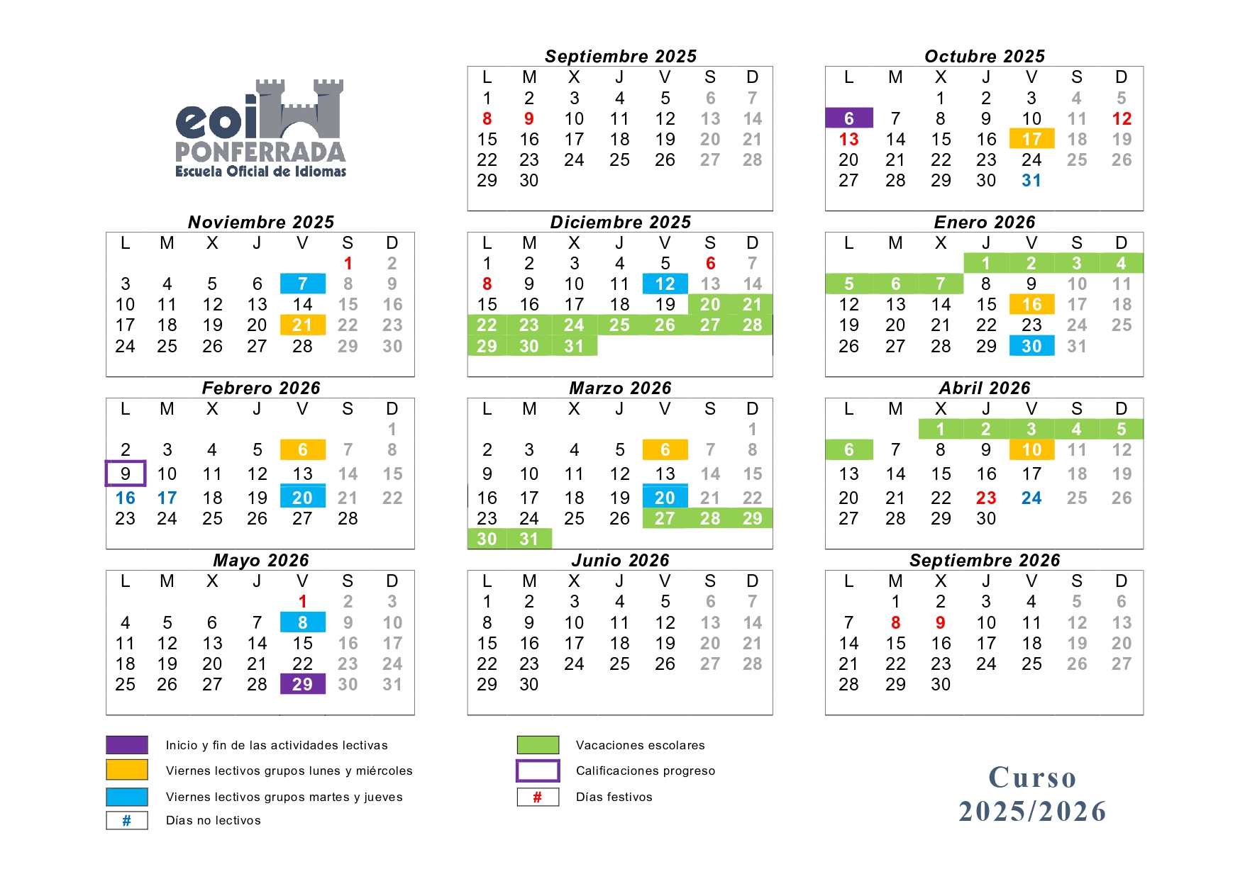 Calendario lectivo 2025_26