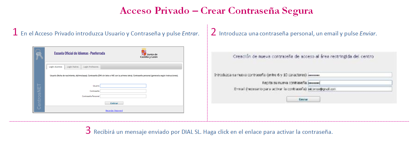 Acceso Privado Crear contraseña personal 3