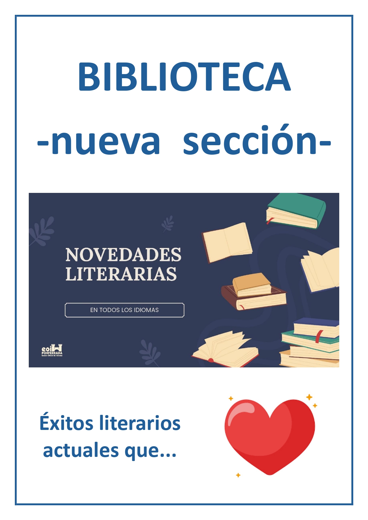 Promoción Novedades Biblioteca